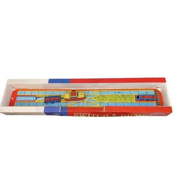 Vintage 1960s Tin Litho "Switch & Dump" WInd-up Train set "Western Germany" - Picture 1 of 9